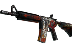 StatTrak™ M4A4 | Hellfire (Well-Worn)