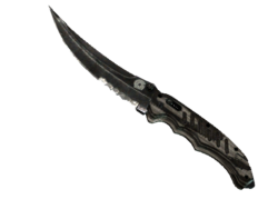 ★ Flip Knife | Black Laminate (Battle-Scarred)