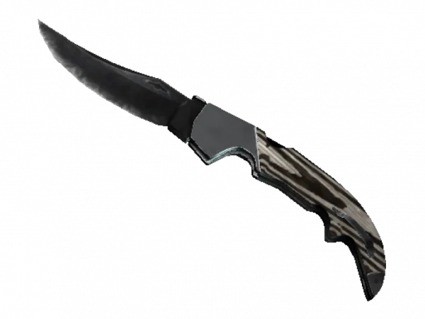 ★ Falchion Knife | Black Laminate (Well-Worn)