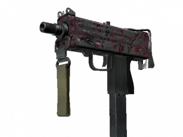 MAC-10 | Red Filigree (Battle-Scarred)