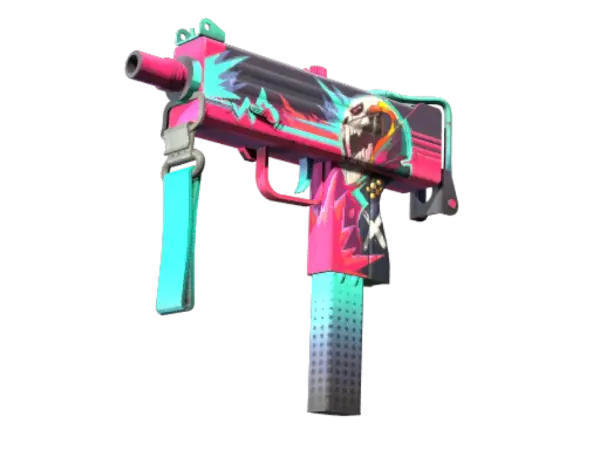 MAC-10 | Neon Rider (Well-Worn)