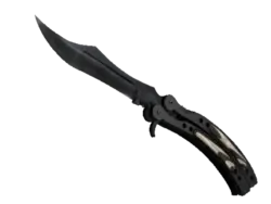★ StatTrak™ Butterfly Knife | Black Laminate (Well-Worn)