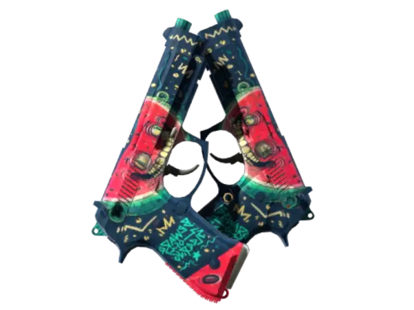 StatTrak™ Dual Berettas | Melondrama (Well-Worn)